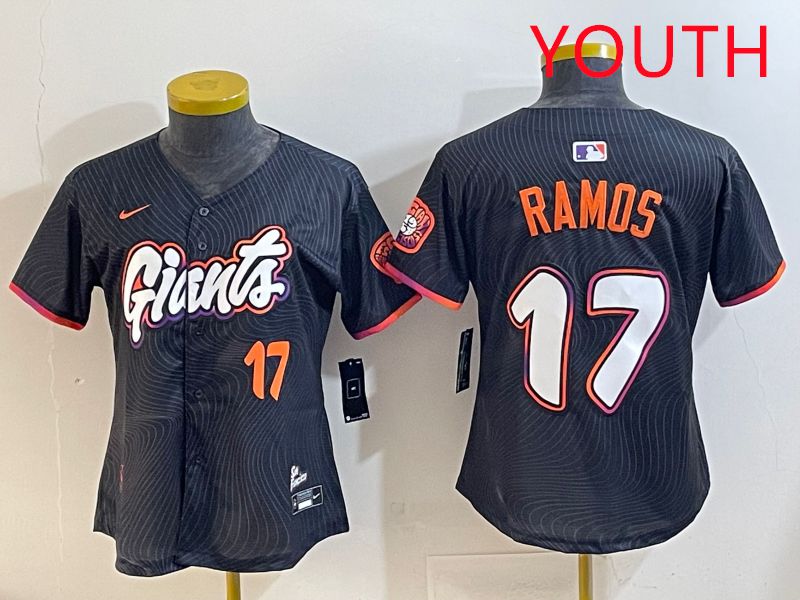 Youth San Francisco Giants 17 Ramos Black Joint Name 2025 Nike MLB Jersey style 6